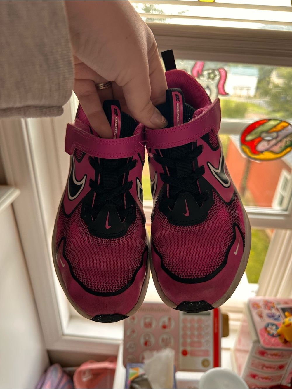 Nike Kids Hot Pink and Black Athletic Sneakers